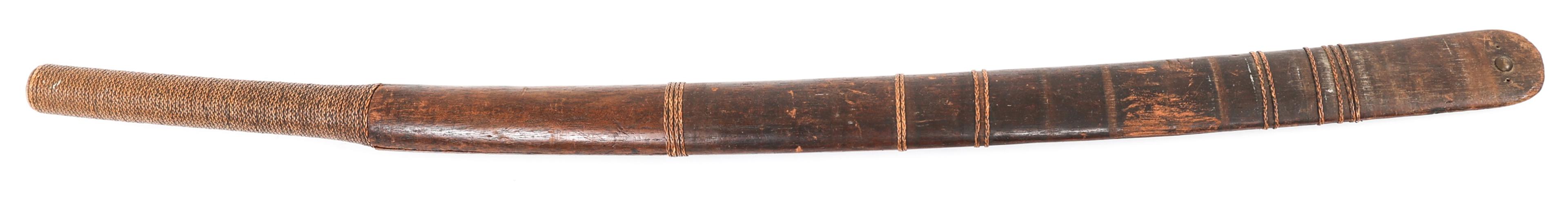 BURMESE DHA SWORD WITH WOODEN SCABBARD