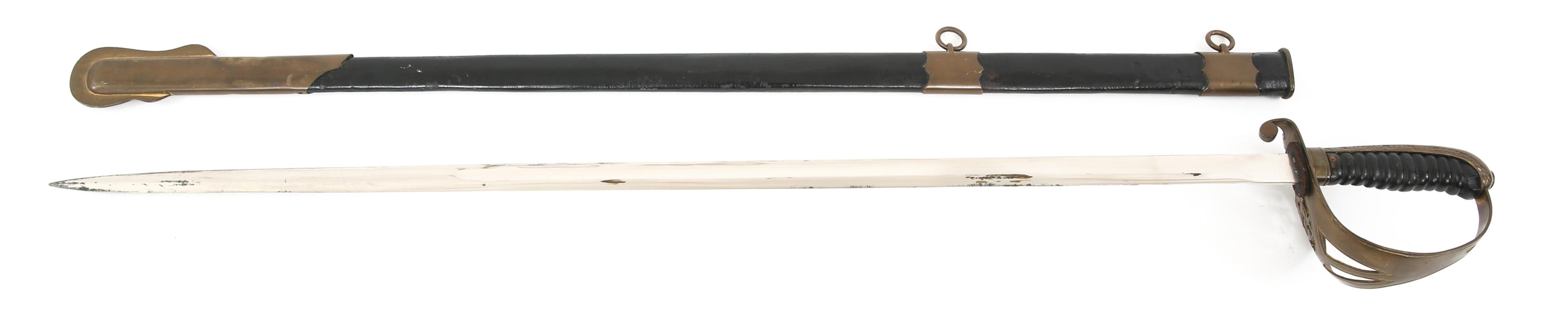 19th C. LATVIAN OFFICER SWORD WITH SCABBARD