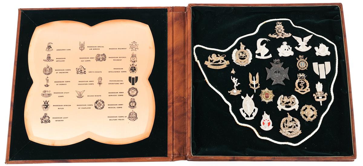 REGIMENTAL BADGES OF THE RHODESIAN ARMY CASE