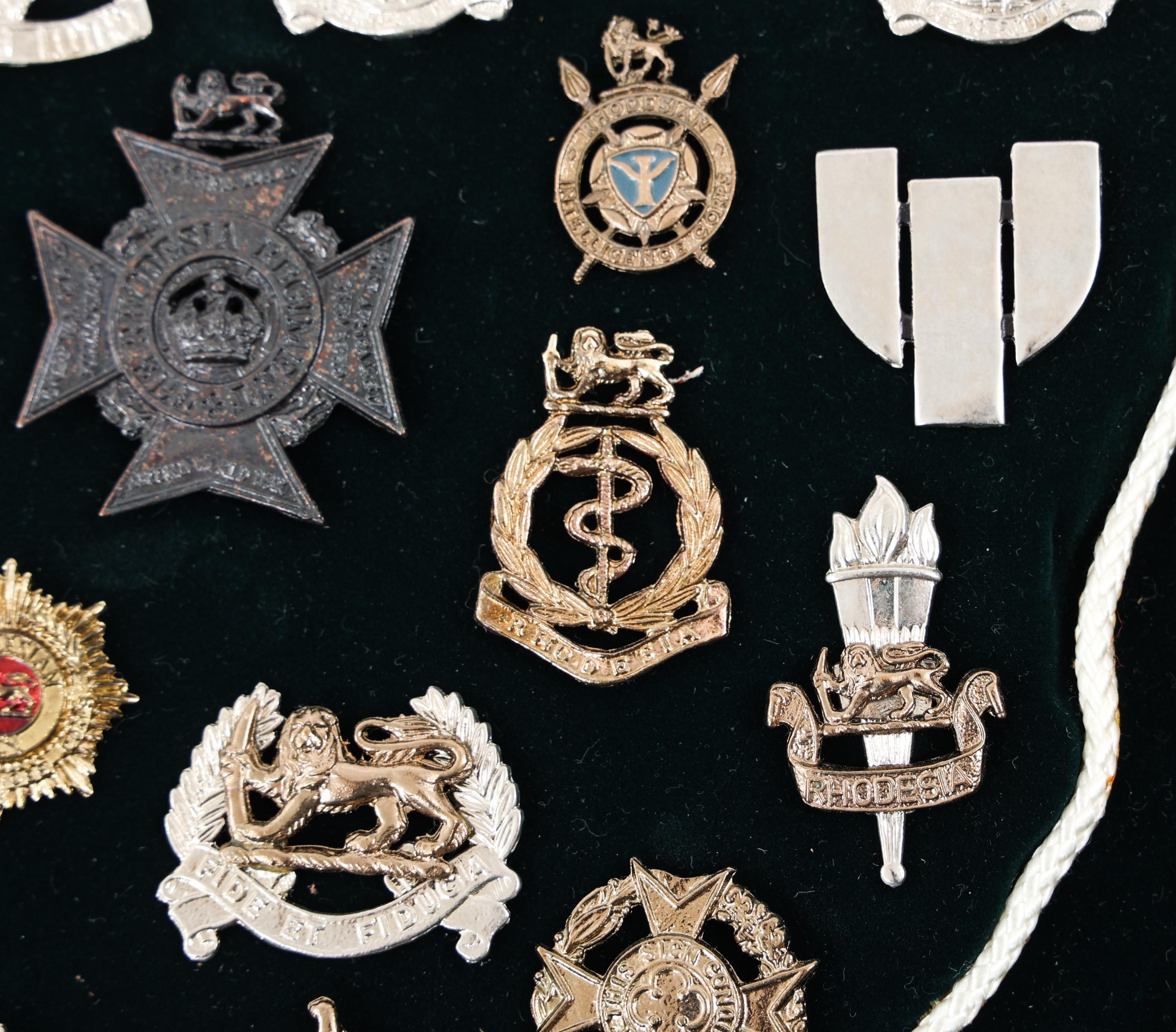 REGIMENTAL BADGES OF THE RHODESIAN ARMY CASE