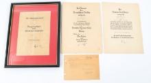 WWII GERMAN NAMED & DATED AWARD CERTIFICATES