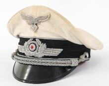 WWII GERMAN LUFTWAFFE OFFICER SUMMER VISOR CAP