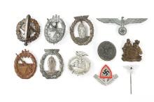WWII GERMAN KRIEGSMARINE & SA BADGES, & NSDAP PINS