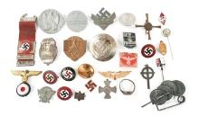 WWII GERMAN NSDAP & CIVIL BADGES, TINNIES, & PINS