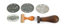 WWII GERMAN SS DOG TAGS, TODT ID TAG, & INK STAMPS