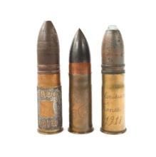 WWI FRENCH 37mm ENGRAVED ARTILLERY SHELLS