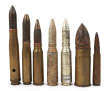 WWI - WWII US ARTILLERY AMMUNITION ROUNDS