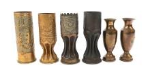 WWI US TRENCH ART ARTILLERY SHELL VASES
