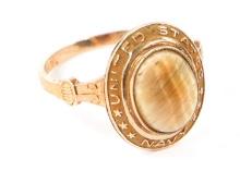 WWII US NAVY 10K GOLD SWEETHEART RING