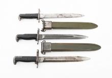 WWII US ARMY M1 BAYONETS by UTICA & M7 SCABBARDS