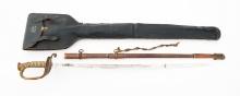 WWII US NAVY M1852 NAMED OFFICER DRESS SWORD
