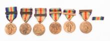 WWI US NAVY VICTORY MEDALS WITH CLASPS