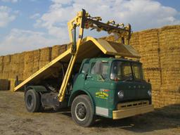 Haying Mantis Big Bale Stacker on 1984 Ford 800 Truck