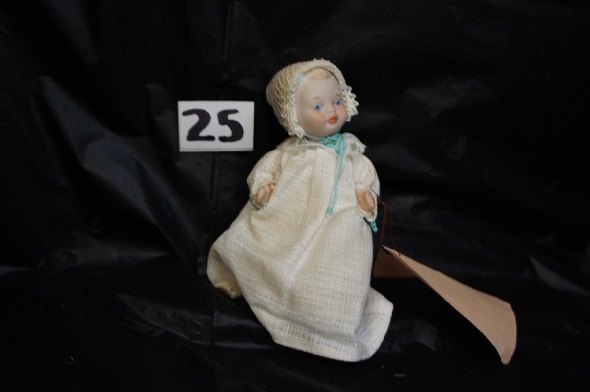 "Bisque Baby Doll"  Hand Dressed Antique     5-1/2 " tall     [head slightly loose]
