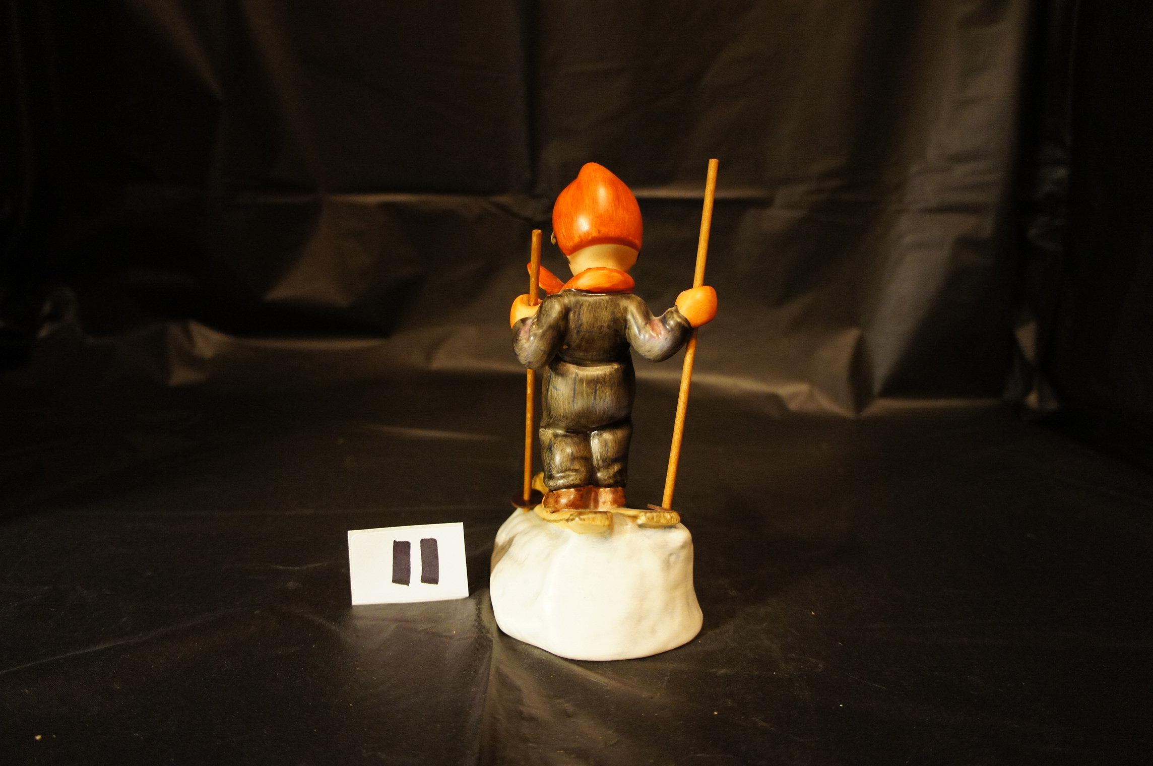 GERMANY - Hummel  #59  RARE "Skier Ski Boy" Wooden Poles [no box excellent condition]