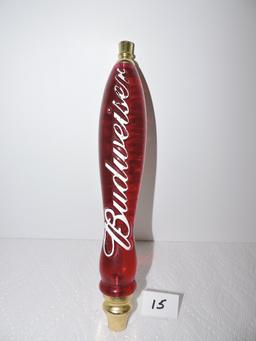 Budweiser Red Acrylic Tapper Handle, 2 sided, 12"