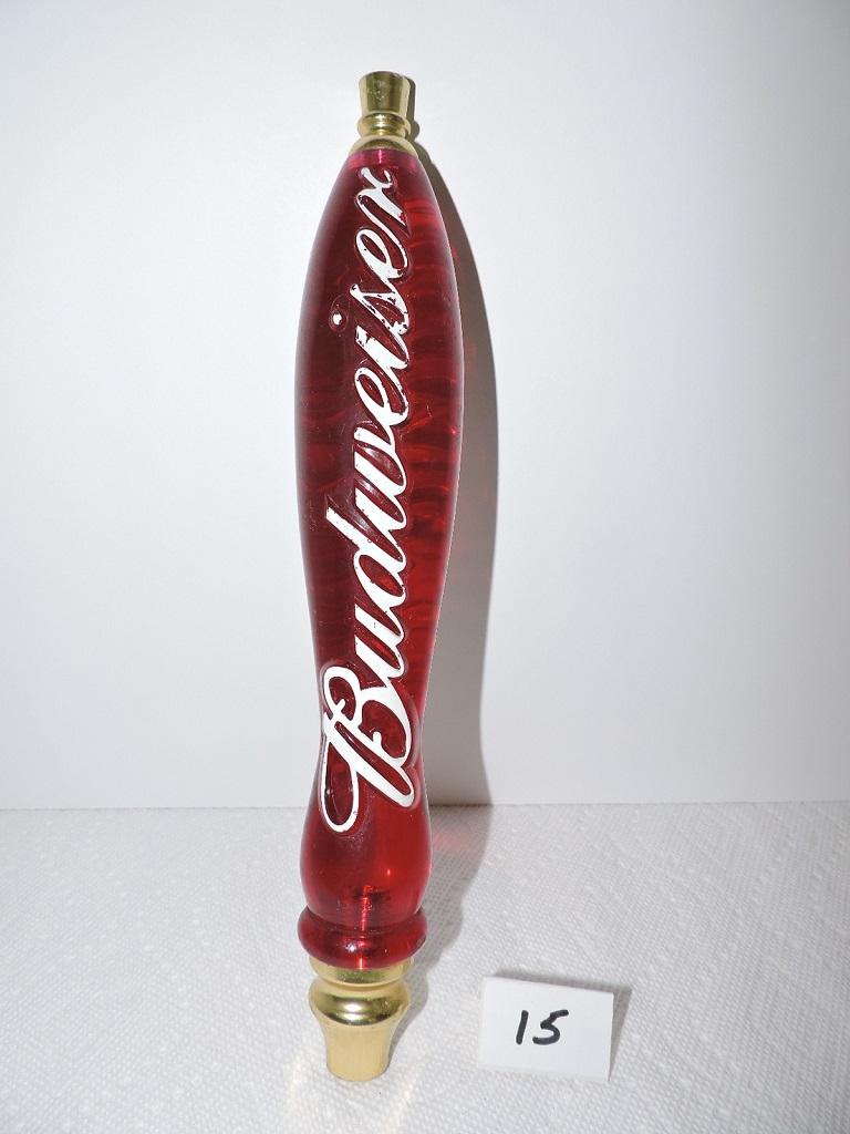 Budweiser Red Acrylic Tapper Handle, 2 sided, 12"