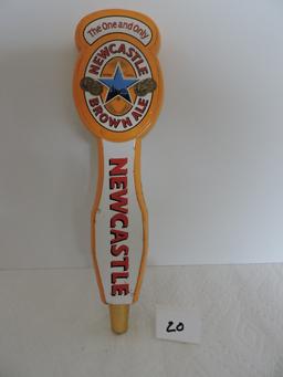 New Castle Brown Ale Tapper Handle, 4 sided, 11"