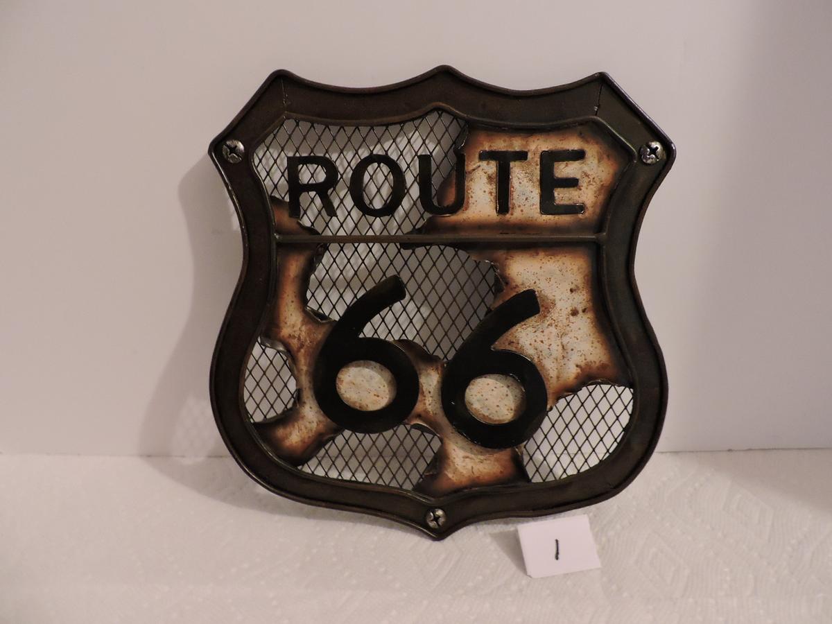 Route 66 Wall Hanging, Metal, 10" x 9 1/2"