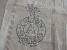 Vintage Fulton A Seamless Extra Heavy, Cloth Bag, 19" x 41"