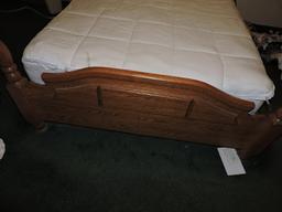 Oak Bed, 60" x 80" Topper, Box Spring & Mattress Optional, LOCAL PICK UP ONLY