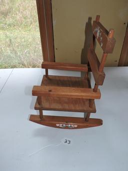 Doll Rocking Chair, Wooden, 11 1/2" x 8 3/4" x 15" tall, LOCAL PICK UP ONLY