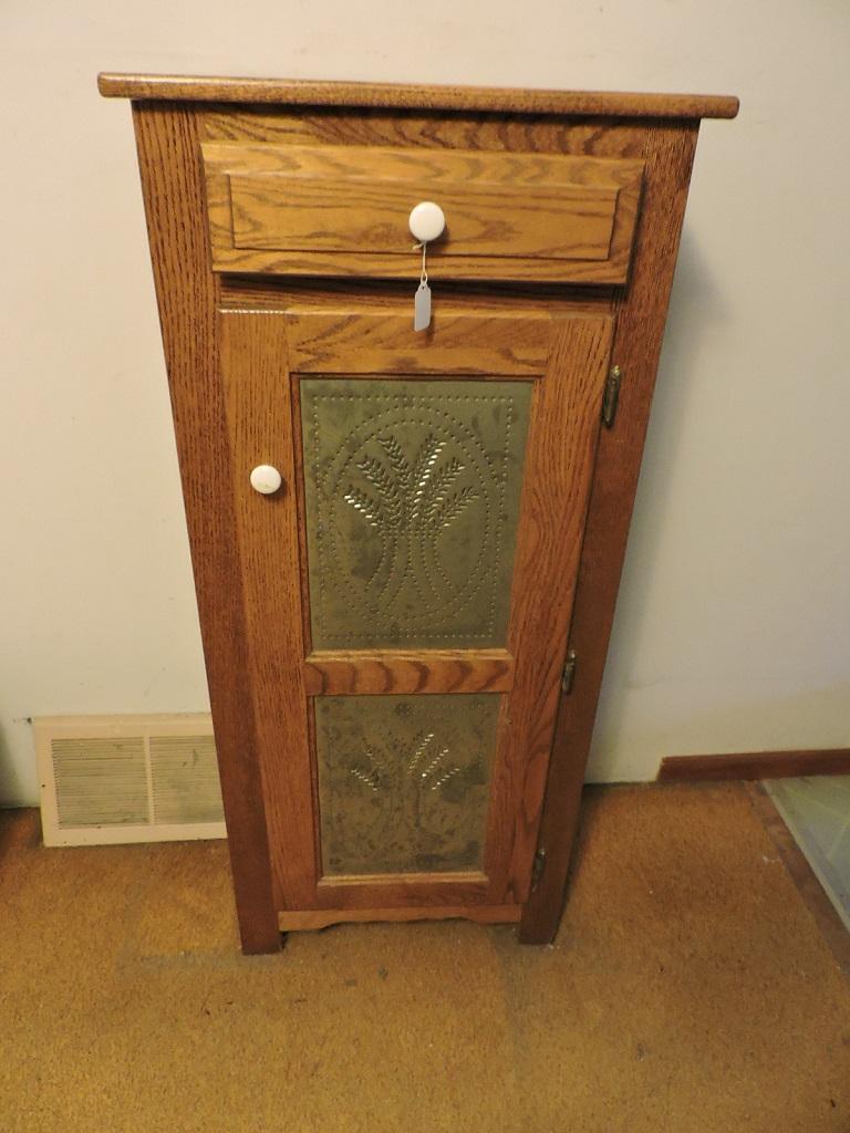 Vintage Pie Safe, Wood, Metal, Ceramic Knobs, 48" x 22" x 14", LOCAL PICK UP ONLY