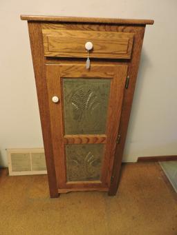 Vintage Pie Safe, Wood, Metal, Ceramic Knobs, 48" x 22" x 14", LOCAL PICK UP ONLY