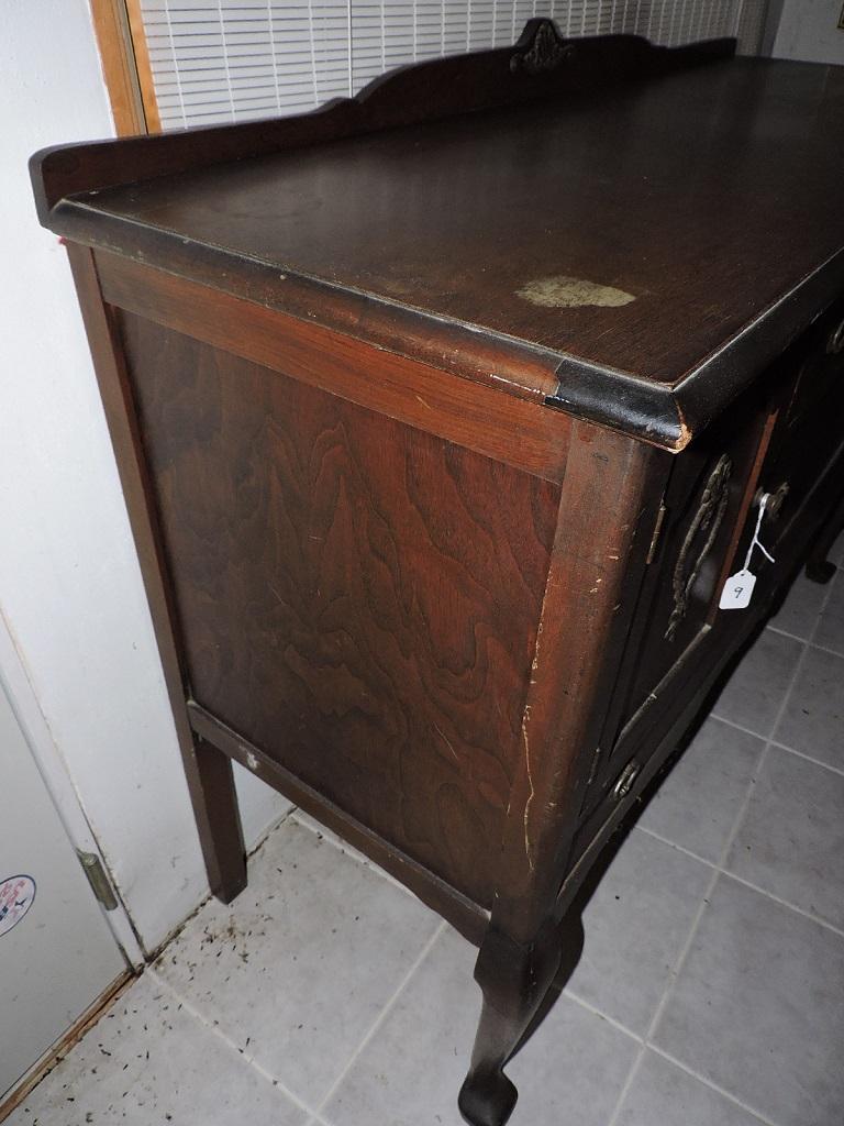 Antique Buffet, Wood, Metal Handles, 54" x 43" x 20", Bare spot on top, LOCAL PICK UP ONLY