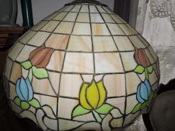 Floor Lamp, Tiffany Style, Metal Stand, 63" x 20" round shade, LOCAL PICK UP ONLY