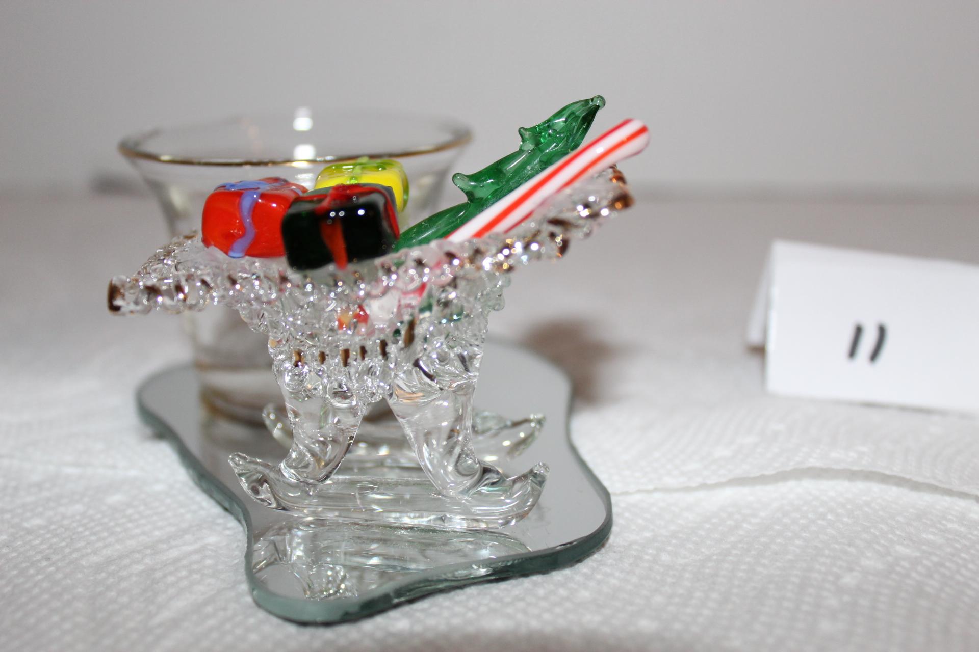 Sleigh & Candle Holder, You Make The World A Brighter Place, Glass, 4 1/2" x 2 1/2"H