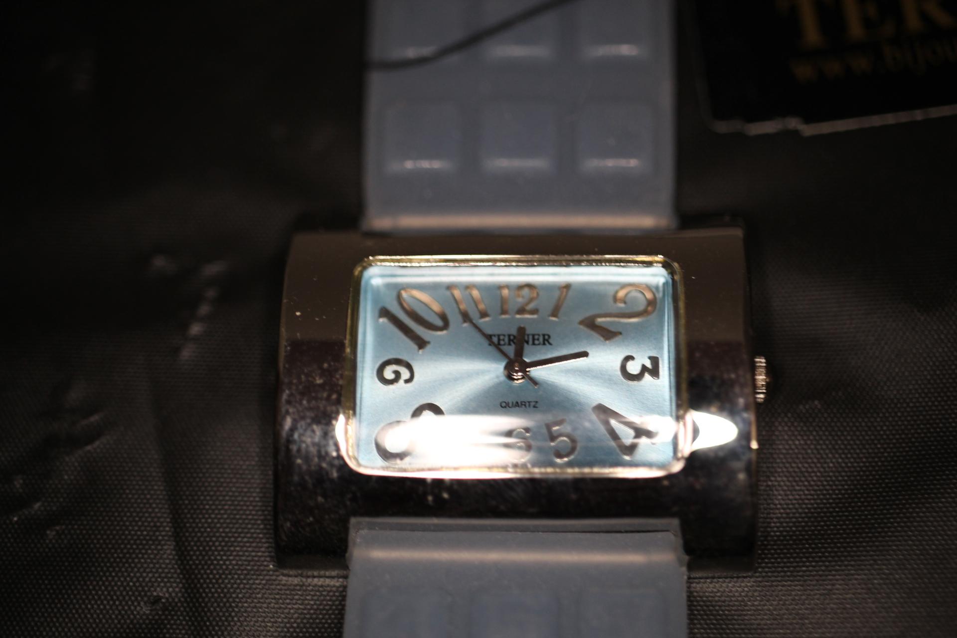 Bijoux Terner Quartz Watch & Case, Rubber Band, 8 1/2"