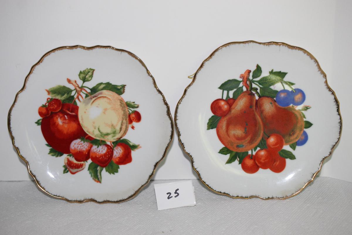 Hanging Plates, Fruit, 7" round, Made In Korea