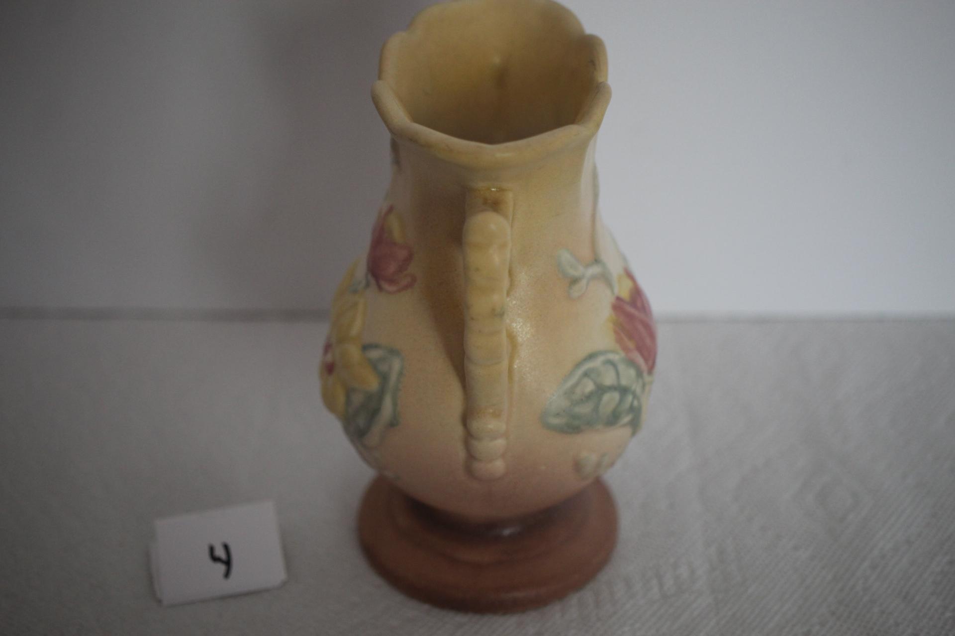 Hull Art Pottery Magnolia Double Handle Vase, USA, 11-6 1/4"