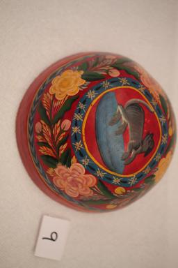 Painted Bowl, 3"H x 6 1/4" round