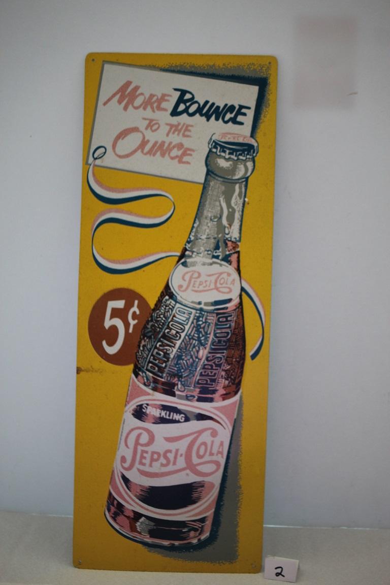 Pepsi Cola Metal Sign, 25" x 9 1/4"