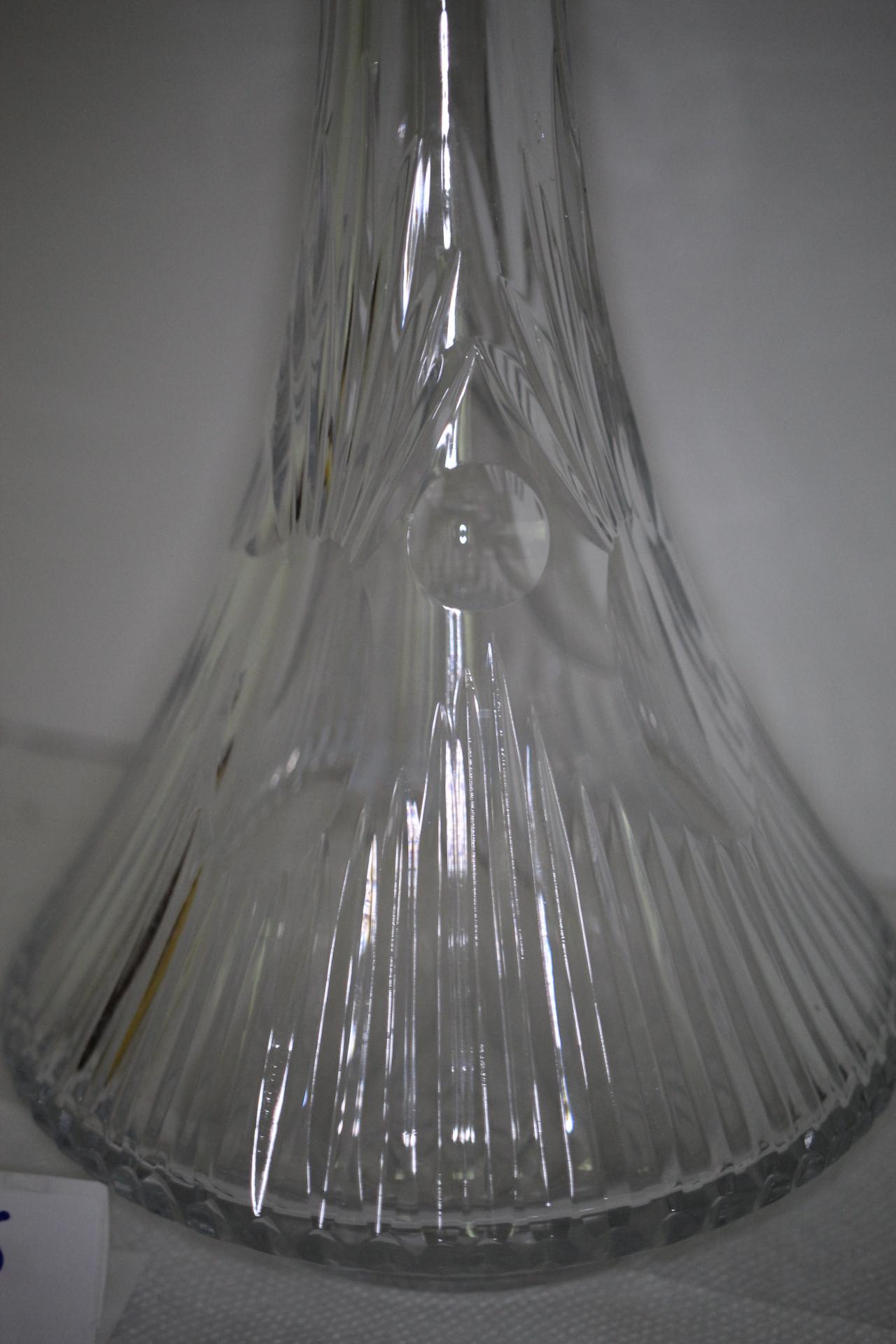 Glass Decanter Bottle, 12" x 6 1/2" round