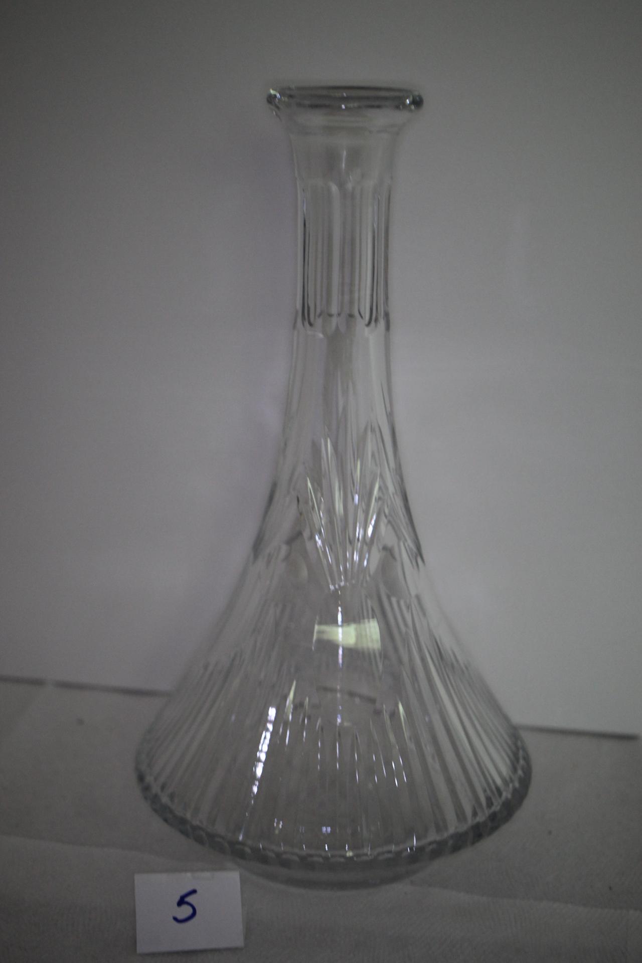 Glass Decanter Bottle, 12" x 6 1/2" round