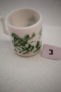 Hopalong Cassidy Cup, Ceramic, 3" x 2 1/2" round