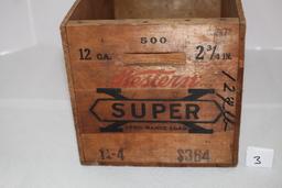 Western Super X Ammunition Wooden Box, 12 Ga., 15" x 9" x 9"