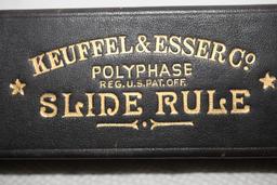 Slide Rule With Case, Keuffel & Esser Co., Polyphase, Pat. June 5, 1900, Slide Rule 10 3/4"