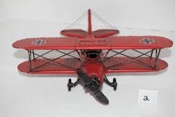 Red Baron Metal Airplane, 10"L x 11 3/4"W