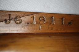 Wooden Wall Hanging, JG 1911, 12" x 4 3/4"