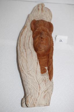 Wood Wall Art Carving, 17 1/2"