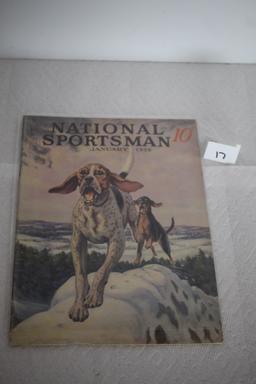 Vintage National Sportsman Magazine, January 1939, Torn on bottom