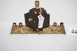 Oppenheim Jerusalem Menorah, Brass?, 4 1/2"H x 6 3/4"L