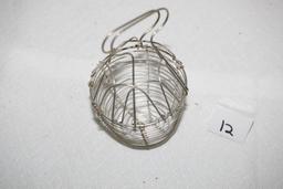 Mini Egg Basket, Wire, 6" x 3 1/2" round at center