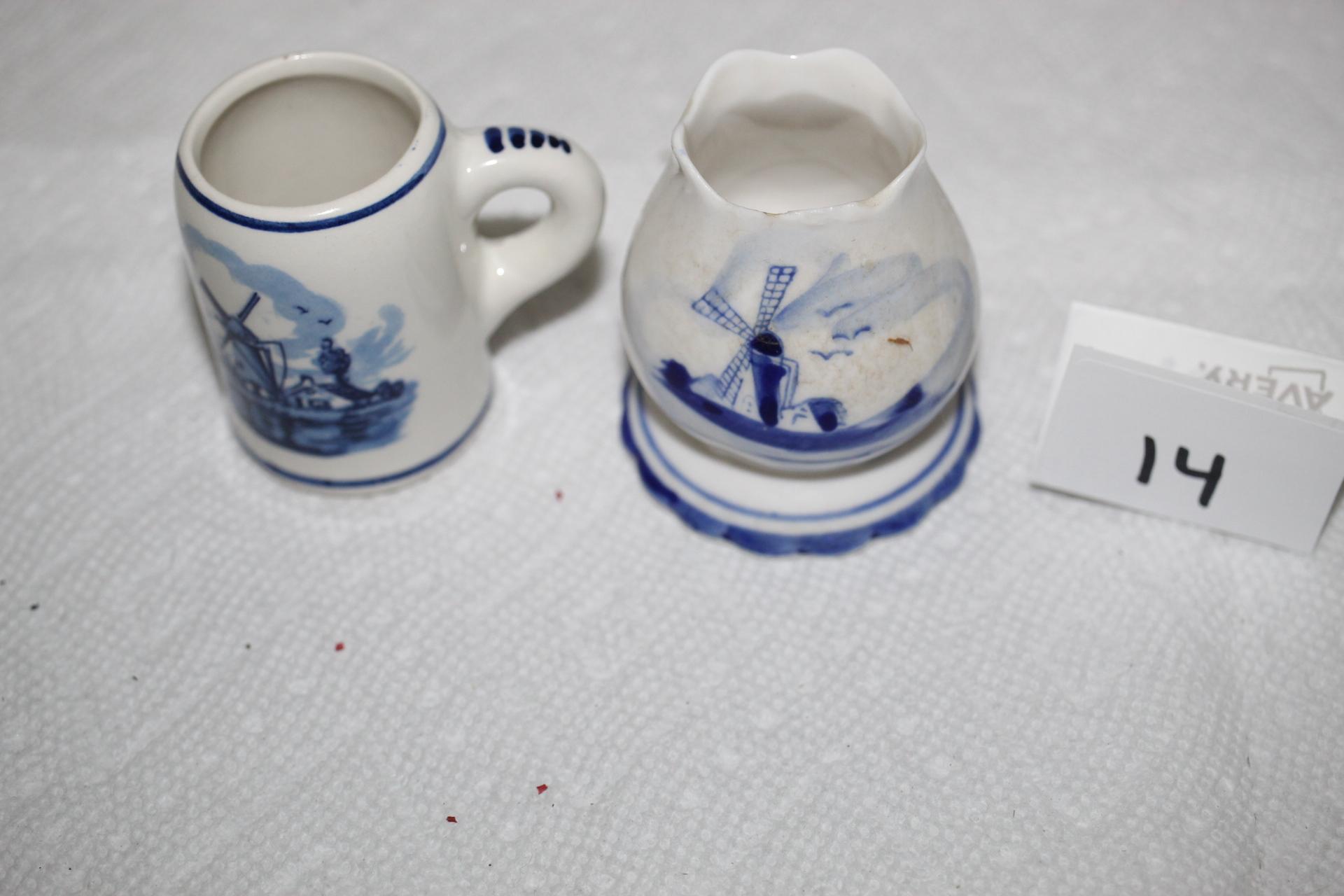 Delft Blue Toothpick Holders, 2 1/4"