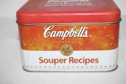 Campbell's Souper Recipes Tin, 6 1/4" x 5" x 3 1/2"