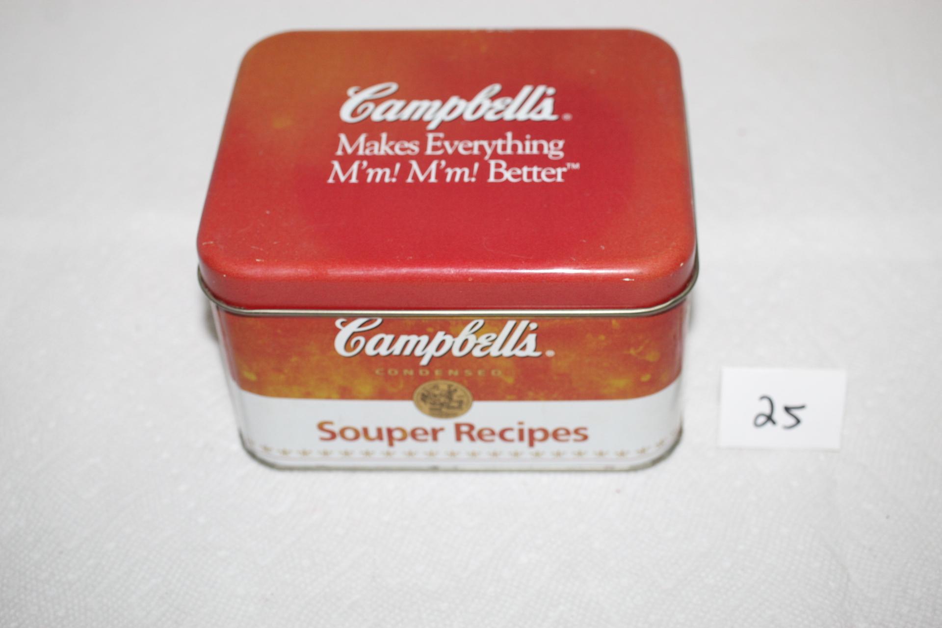 Campbell's Souper Recipes Tin, 6 1/4" x 5" x 3 1/2"